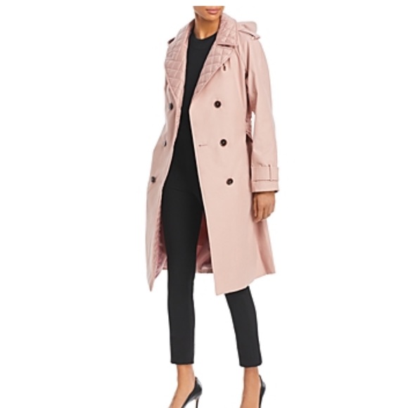 Hooded Trench Coat In New Pink Lotus 